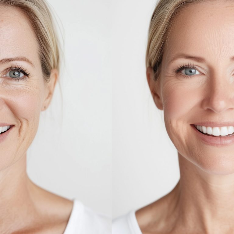 Professional before after eye wrinkle fine line skin rejuvenation dermal treatment comparison clinical skincare beauty face rejuvenation dermatology clinic anti-aging skincare results
